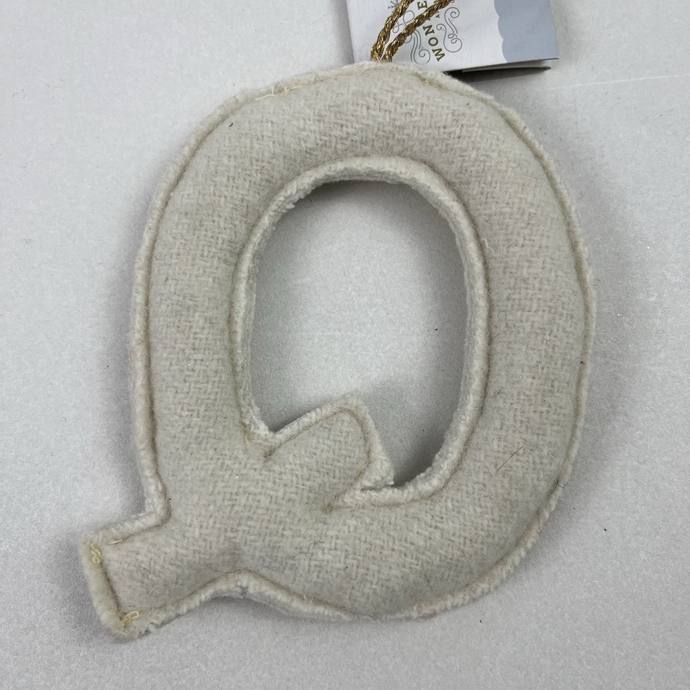 Wondershop Embroidered Fabric Monogram Letter "Q" Christmas Ornament - Picture 2 of 2